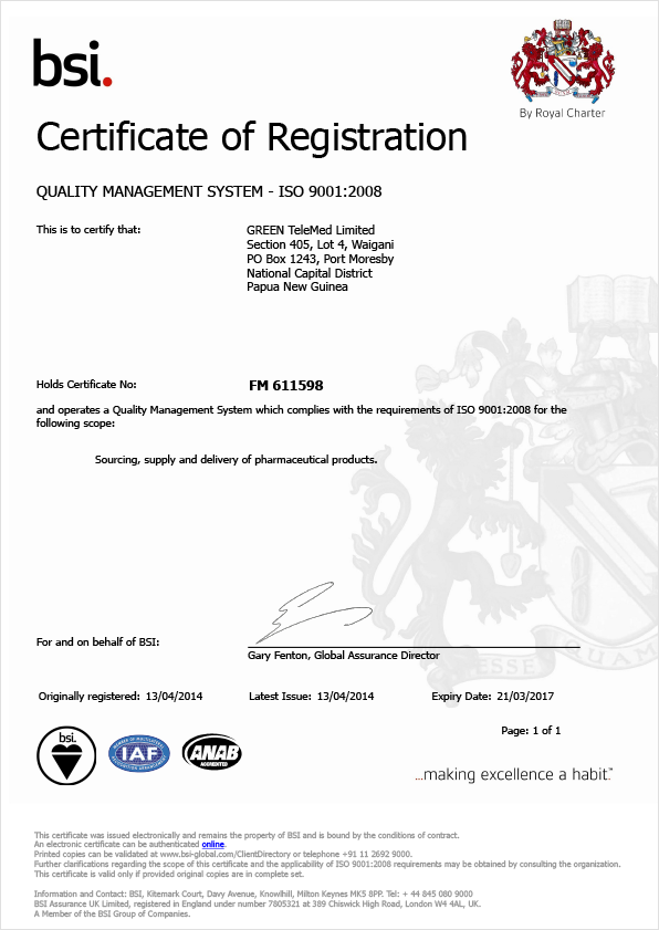 Certificate